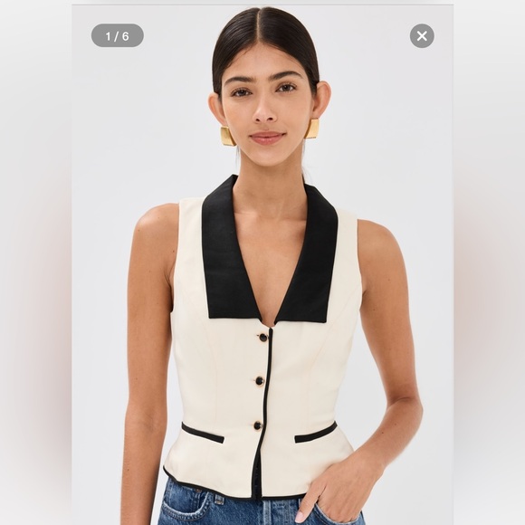 Reformation Tops - BNWT Reformation Reba Top Vest - Sugar and Black Size 6